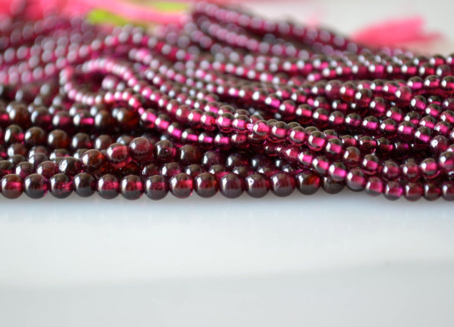 2mm 3mm 4mm AAA Natural Smooth Round Garnet Beads #2032