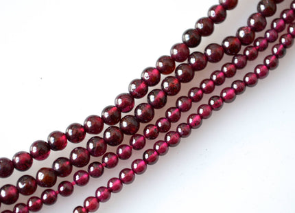 2mm 3mm 4mm AAA Natural Smooth Round Garnet Beads #2032