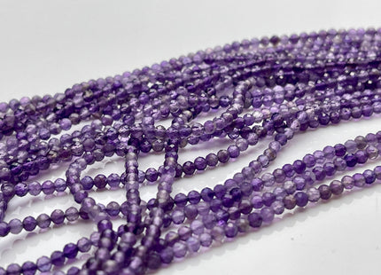 2mm 3mm Natural Color Amethyst Gemstone Beads Natural Purple Color Faceted Round Shape #2062
