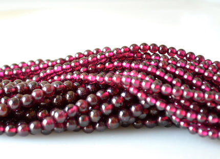 2mm 3mm 4mm AAA Natural Smooth Round Garnet Beads #2032