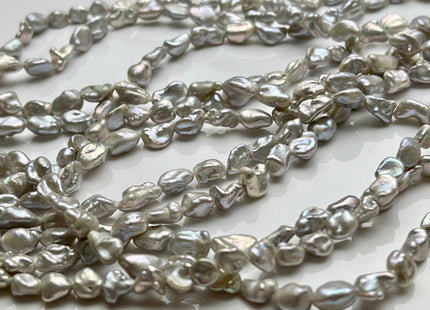 4-5x6-8mm AAA Gray Color Keshi Nugget Freshwater Pearl Beads High Luster Very Rare Genuine Freshwater Tiny Keshi Nugget Pearls #P1733