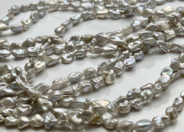 4-5x6-8mm AAA Gray Color Keshi Nugget Freshwater Pearl Beads High Luster Very Rare Genuine Freshwater Tiny Keshi Nugget Pearls #P1733