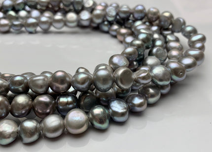 10-11 mm AAA Large Hole Freshwater Pearl Nugget Beads Hole Size 2.2mm Very Nice Pinkish Gray High Luster Large Hole Potato Pearls #1482