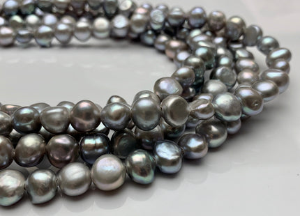 10-11 mm AAA Large Hole Freshwater Pearl Nugget Beads Hole Size 2.2mm Very Nice Pinkish Gray High Luster Large Hole Potato Pearls #1482