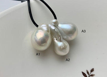 14-17x21-30 mm AAA Natural White Baroque Pearl Pendant Large Hole Top Drilled Baroque Pearl Genuine Very High Luster Top Quality Pearl #1102