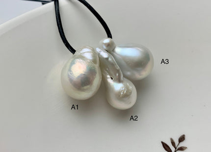14-17x21-30 mm AAA Natural White Baroque Pearl Pendant Large Hole Top Drilled Baroque Pearl Genuine Very High Luster Top Quality Pearl #1102