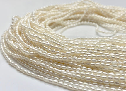 2x3 mm AAA Natural White Rice Tiny Seed Freshwater Pearls High Luster Seed Freshwater Pearls Genuine Top Quality Pearls 155 Pieces. #P1184