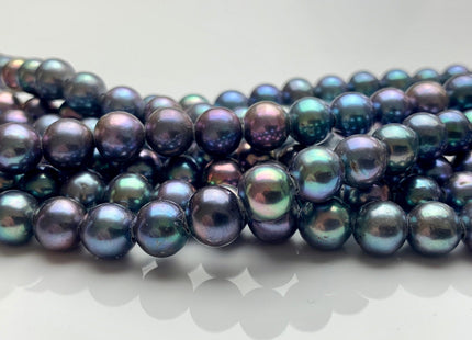 8-8.5mm Half Strand AAA Potato Rainbow Peacock Freshwater Pearls 2.1mm Hole Genuine Large Hole Freshwater Pearls #168