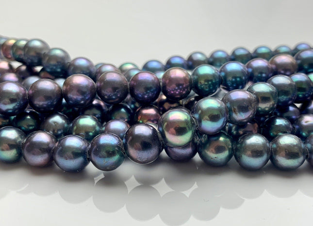 8-8.5mm Half Strand AAA Potato Peacock Freshwater Pearls 2.1mm Hole Pearl Beads Super Nice Peacock Color With Luster Freshwater Pearls #168