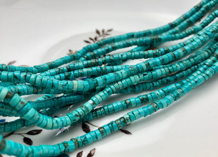 4 mm Turquoise Heishi Rondelle Shape Gemstones Loose Beads 15 Inches Strand #2580