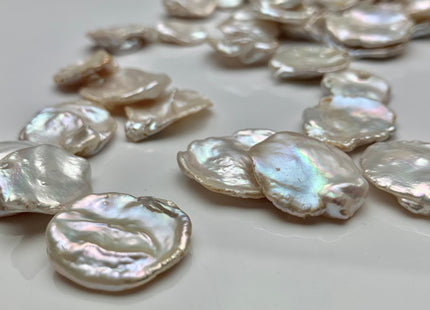 OnePiece 16-20mm AAA Large Cornflake Keshi Freshwater Pearls Genuine White Top Drilled High Silver Pink Luster Nice Quality Pearl #P1202