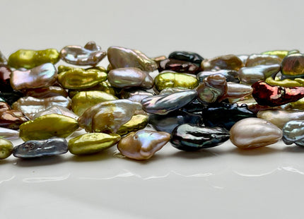 8x14-18 mm AA High Luster Natural Pink Mauve Mixed Color Long Biwa Keshi Freshwater Pearl Beads Genuine Natural Keshi Pearls #P1846