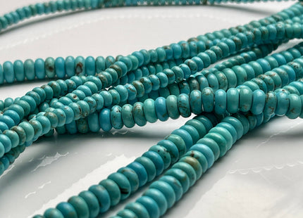 4.5mm 6mm 8mm Smooth Rondelle Shape Turquoise Gemstone Beads Green #4067