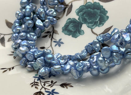 7x8-11 mm Sky Blue Top Drilled Keshi Freshwater Pearls Genuine High Luster Freshwater Keshi Pearls #P1750