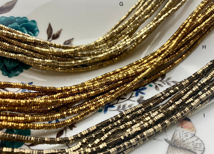 3mm 4mm Shiny Hematite Pyrite Beads Silver Gold Bronze Rainbow Rhodium Color Faceted Heishi Hexagon Tiny Spacer Beads 15.5 Inches #3278