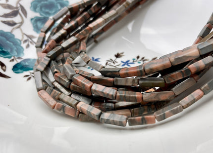 4-5x13 mm Cuboid Tube Shape Gray Brown Color Web Jasper Gemstone Beads Jasper Gemstones Loose Beads 15.5 Inches Strand #3857
