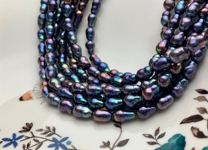 7x10-12 mm AAA Rainbow Peacock Edison Baroque Freshwater Pearl Tear Drop Shape Beads Genuine High Luster Top Quality Edison Pearls #P1626