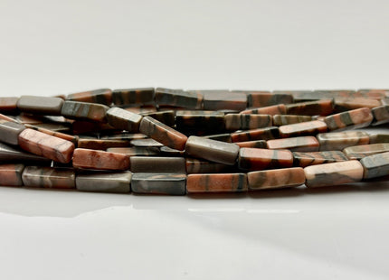 4-5x13 mm Cuboid Tube Shape Gray Brown Color Web Jasper Gemstone Beads Jasper Gemstones Loose Beads 15.5 Inches Strand #3857