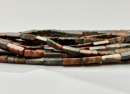 4-5x13 mm Cuboid Tube Shape Gray Brown Color Web Jasper Gemstone Beads Jasper Gemstones Loose Beads 15.5 Inches Strand #3857
