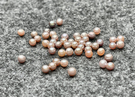 Two Pieces AAA 3.5-4 mm High Luster Undrilled/Half Drilled/Through Drilled Tiny Freshwater Pearls Genuine Natural Mauve pink Pearl #P1512