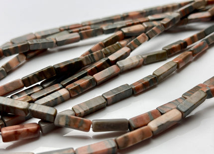 4-5x13 mm Cuboid Tube Shape Gray Brown Color Web Jasper Gemstone Beads Jasper Gemstones Loose Beads 15.5 Inches Strand #3857
