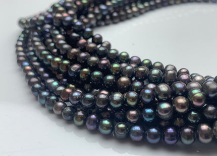 5 mm Peacock Color Potato Freshwater Pearl Bead Genuine Peacock Color Freshwater Pearls #1527