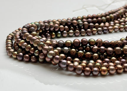 5-5.5 mm AA Metallic Brown Peacock Color Potato Freshwater Pearl Beads Genuine High Luster Tiny Small Potato Freshwater Pearls #P2072