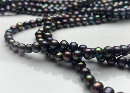 5 mm Peacock Color Potato Freshwater Pearl Bead Genuine Peacock Color Freshwater Pearls #1527