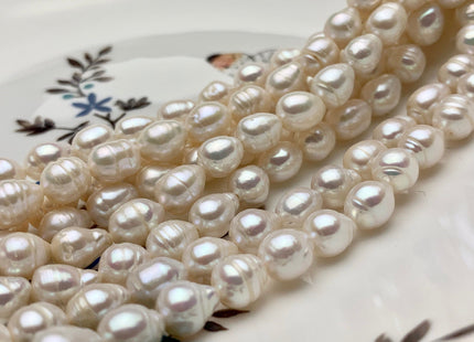 6-7x8 mm Natural White Baroque Freshwater Pearl Beads Genuine High Luster Natural White Baroque Freshwater Pearls 46 Pieces #P1569