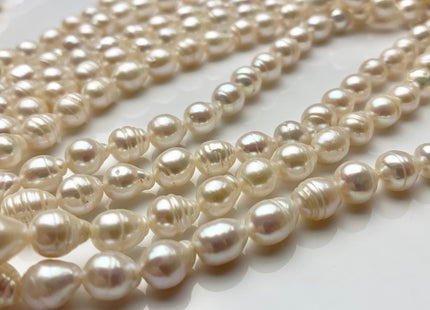 6-7x8 mm Natural White Baroque Freshwater Pearl Beads Genuine High Luster Natural White Baroque Freshwater Pearls 46 Pieces #P1569