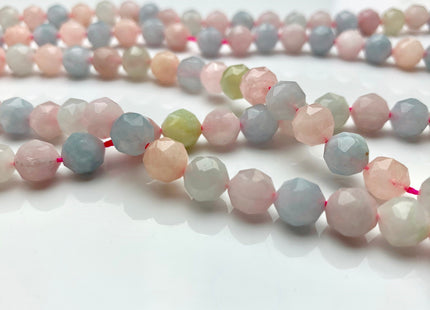 8 mm AAA Natural Faceted Star Cut Morganite Gemstone Beads Genuine Faceted Morganite Aquamarine Gemstone Loose Beads 48 beads #2307