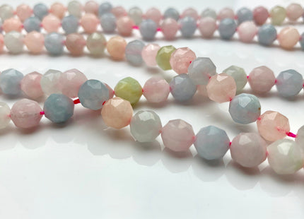 8 mm AAA Natural Faceted Star Cut Morganite Gemstone Beads Genuine Faceted Morganite Aquamarine Gemstone Loose Beads 48 beads #2307