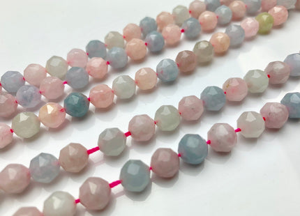 8 mm AAA Natural Faceted Star Cut Morganite Gemstone Beads Genuine Faceted Morganite Aquamarine Gemstone Loose Beads 48 beads #2307