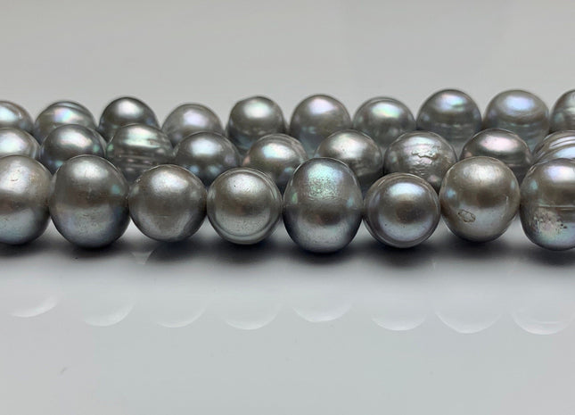 11-12mm Gray Ringed Potato Freshwater Pearl Beads Genuine Freshwater Pearls Ringed Potato Freshwater Pearls #1170