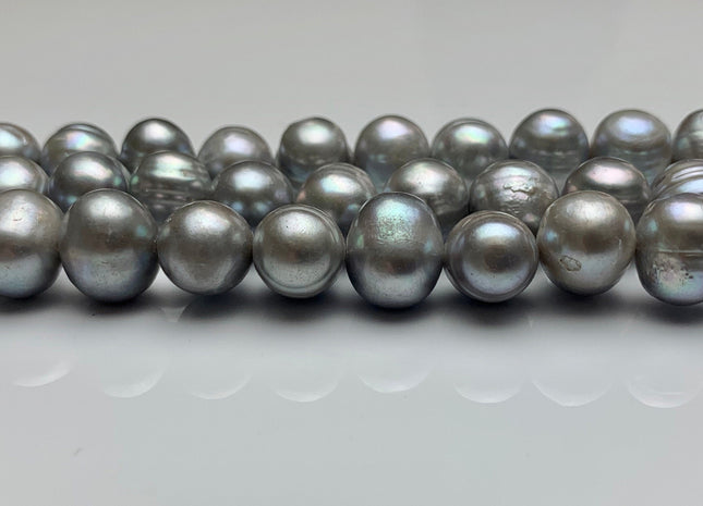 11-12mm Gray Ringed Potato Freshwater Pearl Beads Genuine Freshwater Pearls Ringed Potato Freshwater Pearls #1170