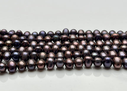 6 mm Purplish Peacock Color Potato Freshwater Pearl Beads, Genuine Freshwater Pearl Beads #1128