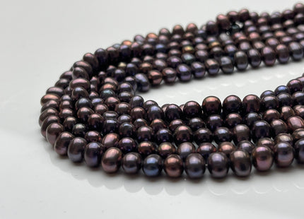 6 mm Purplish Peacock Color Potato Freshwater Pearl Beads, Genuine Freshwater Pearl Beads #1128