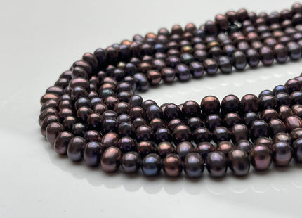 6 mm Purplish Peacock Color Potato Freshwater Pearl Beads, Genuine Freshwater Pearl Beads #1128