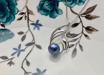 One Piece 925 Sterling Silver/Gold Pendant Setting Findings For Half Drilled Pearls Oval Leaf Design Pearl Mounting DIY Jewelry #10191