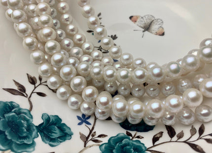 8.5-9 mm AAAAA Natural White Round Freshwater Akoya Pearl Beads Genuine Natural White Very High Luster Chinese Akoya Pearls 46 Beads #P1602