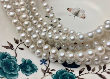 8.5-9 mm AAAAA Natural White Round Freshwater Akoya Pearl Beads Genuine Very High Luster Edison Akoya Quality Pearl 46 Beads #P1602