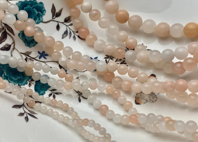 4mm 6mm 8mm 10mm 12mm Smooth Round Peach Pink Aventurine Gemstone Beads Soft Pink Aventurine Loose Beads 15.5 Inches Strand #3233