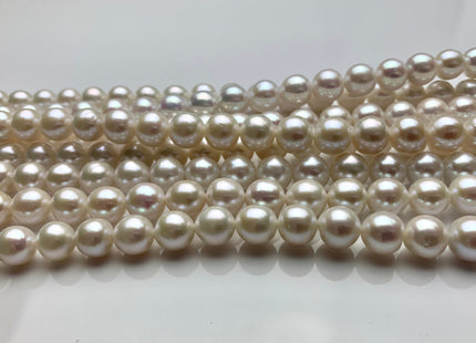 8.5-9 mm AAAAA Natural White Round Freshwater Akoya Pearl Beads Genuine Natural White Very High Luster Chinese Akoya Pearls 46 Beads #P1602