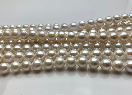 8.5-9 mm AAAAA Natural White Round Freshwater Akoya Pearl Beads Genuine Very High Luster Edison Akoya Quality Pearl 46 Beads #P1602
