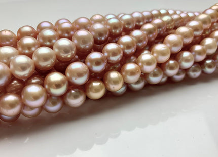 8 mm AA Natural Pink Freshwater Pearl Semi Round Freshwater Pearl Beads Genuine Natural Color Near Round Freshwater Pearls #1855