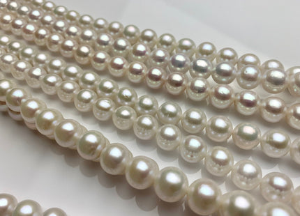 8.5-9 mm AAAAA Natural White Round Freshwater Akoya Pearl Beads Genuine Natural White Very High Luster Chinese Akoya Pearls 46 Beads #P1602