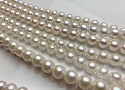 8.5-9 mm AAAAA Natural White Round Freshwater Akoya Pearl Beads Genuine Very High Luster Edison Akoya Quality Pearl 46 Beads #P1602