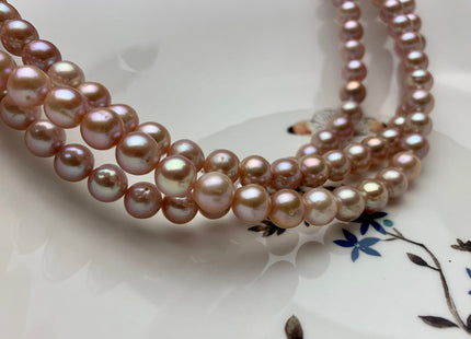 8 mm AA Natural Pink Freshwater Pearl Semi Round Freshwater Pearl Beads Genuine Natural Color Near Round Freshwater Pearls #1855