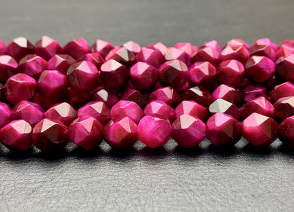 7-8 mm AAA Faceted Star Cut Pink Tiger Eye Gemstone Beads Genuine Faceted High Quality Pink Tiger Eye Loose Beads 15 Inches Strand #2722