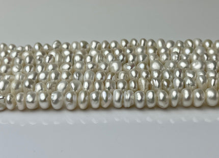 7 mm AA Natural White Color Keshi Disc Freshwater Pearl Beads Center Drilled Genuine Natural Color Keshi Disc Shaped Pearls #P2243